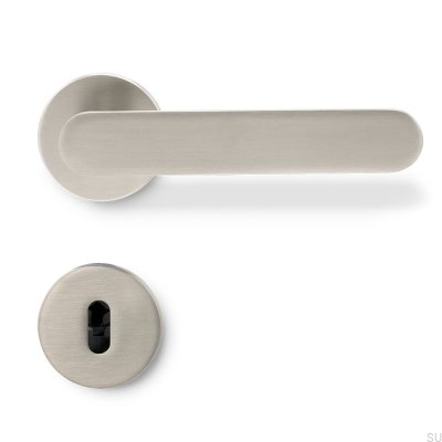Poignée de porte unie Vibe en aluminium argenté brossé