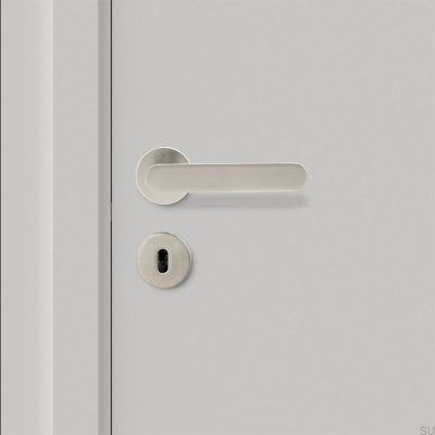 Poignée de porte unie Vibe en aluminium argenté brossé