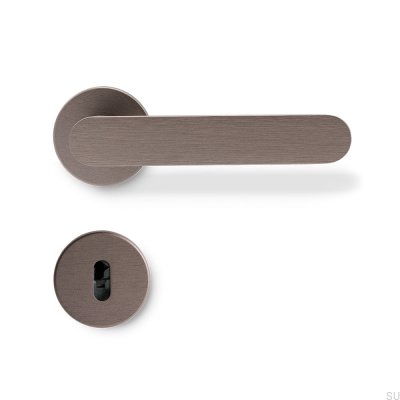 Poignée de porte Vibe en aluminium brut, marron foncé, style scandinave standard