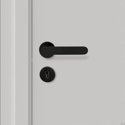 Poignée de porte Vibe Grip en aluminium noir mat, standard scandinave