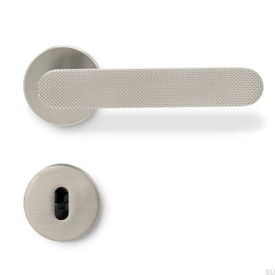 Poignée de porte Vibe Grip en aluminium argenté brossé