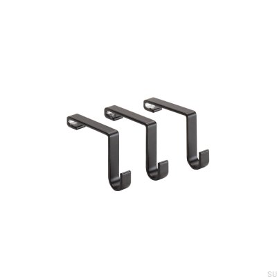 Support mural Systema en aluminium noir mat, lot de 3