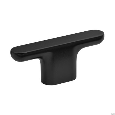 Bouton de meuble en métal uni T-Bar Vibe, noir mat