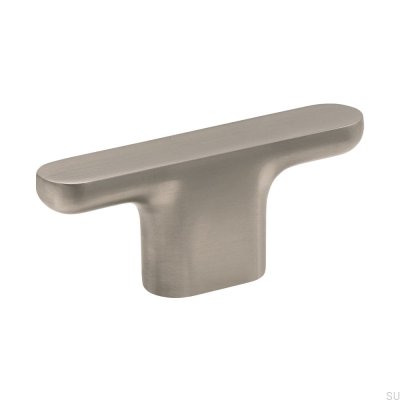 Bouton de meuble en métal uni T-Bar Vibe, argent brossé