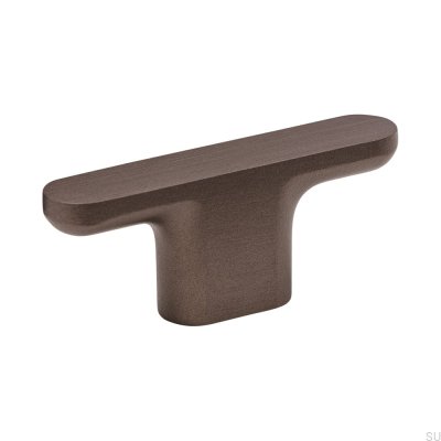 Bouton de meuble en métal uni marron foncé T-Bar Vibe