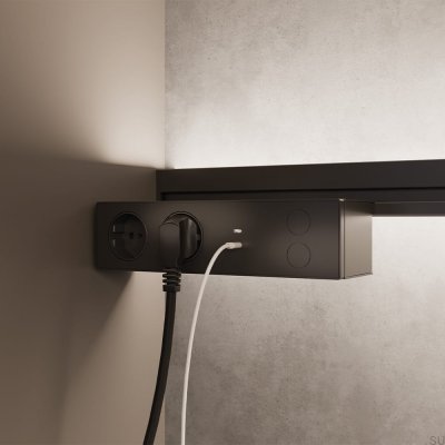 Prise de courant Nety D-M 75 W max 230/24 V CC en aluminium noir mat