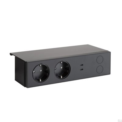 Prise de courant Nety D-M 75 W max 230/24 V CC en aluminium noir mat