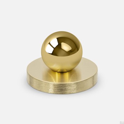 Bouton de meuble avec rondelle Mona XS Laiton poli