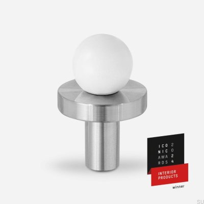 Bouton de meuble en laiton blanc Pola avec rondelle en acier