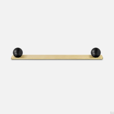 Poignée de meuble allongée Zoe Brass Brushed Unpainted with Black