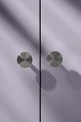 Bouton de meuble court Nena S en acier inoxydable argenté