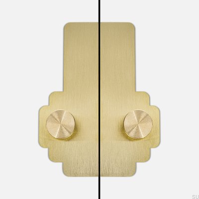 Bouton de meuble avec base Nena Maroc X2 Laiton brossé non verni (2 pièces)
