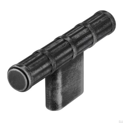 Bouton de meuble en métal T-Bar 2607 69, argent brossé