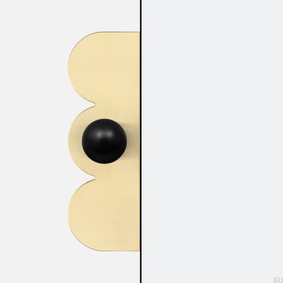 Bouton de meuble Odete M Pillow Countess avec coussinet en laiton noir avec or non verni brossé