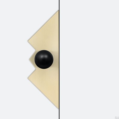 Bouton de meuble Odete M Pillow Queen avec coussinet en laiton noir avec or non verni brossé