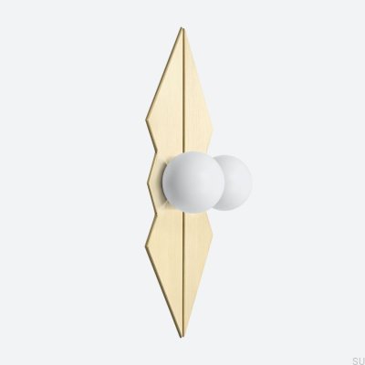 Bouton de meuble Odete M Pillow Queen avec coussinet en laiton blanc avec or non verni brossé (2 pièces)