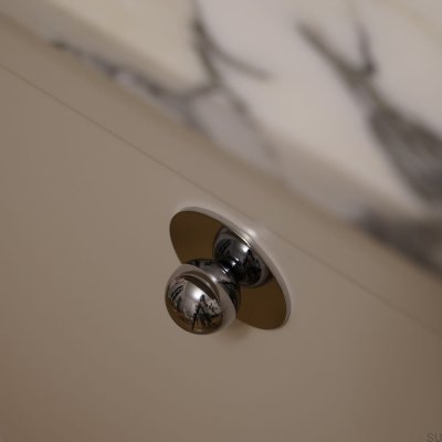 Bouton de meuble Marbelo 30 en laiton avec rondelle polie en chrome argenté