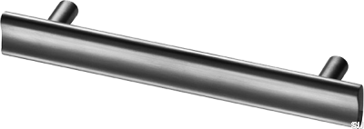 Poignée de meuble Bean 128 en chrome noir brossé