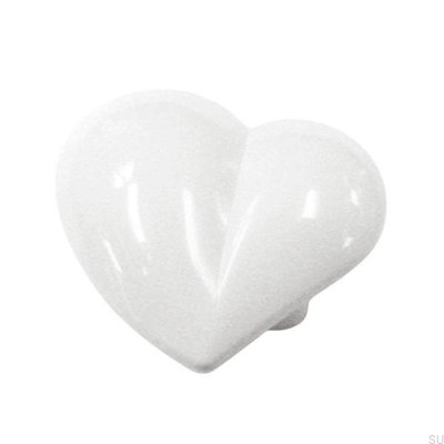 Bouton de meuble coeur blanc