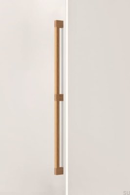Poignée de meuble allongée simple face en bois de chêne Hako Big 960