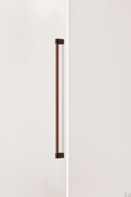 Poignée de meuble allongée simple face Casey Big 736, aluminium, marron mat