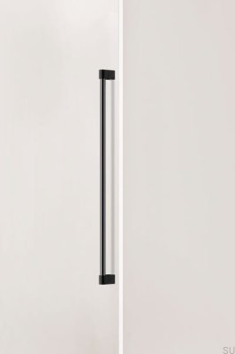 Poignée de meuble allongée simple face Casey Big 736, aluminium, noir mat