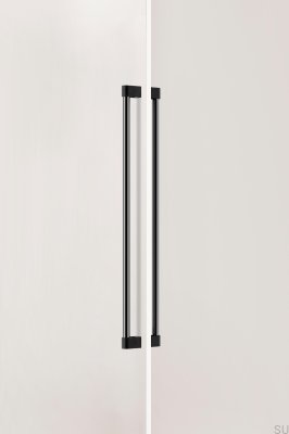 Poignée de meuble allongée double face Casey Big 736 en aluminium noir titane poli