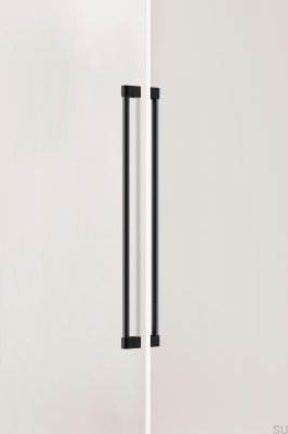 Poignée de meuble allongée double face Casey Big 736, aluminium, noir mat