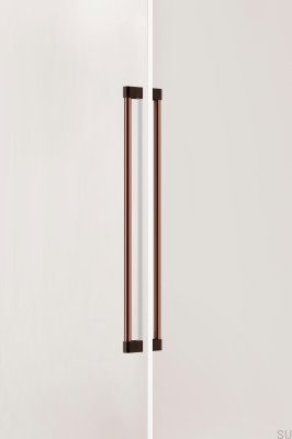 Poignée de meuble allongée double face Casey Big 736, aluminium, marron mat