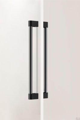 Poignée de meuble allongée double face en aluminium noir titane poli Casey Big 416