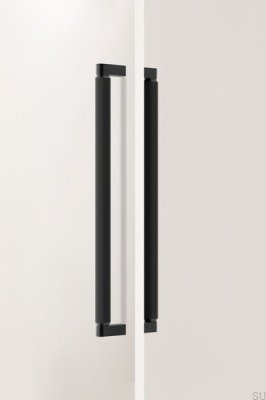 Poignée de meuble allongée double face en aluminium Brooklyn Big 448, noir brossé