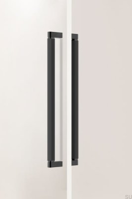 Poignée de meuble allongée double face en aluminium noir titane Brooklyn Big 448