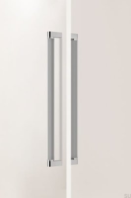 Poignée de meuble double face en aluminium nickelé poli Brooklyn Big 448