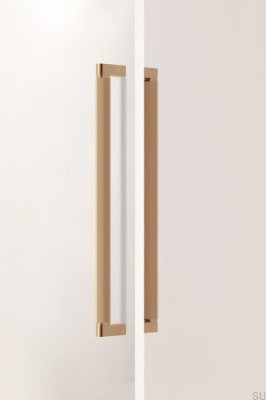 Poignée de meuble double face Brooklyn Big 448 en aluminium brossé doré Cava
