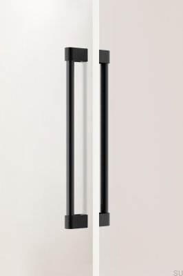 Poignée de meuble allongée double face Casey Big 416, aluminium, noir mat