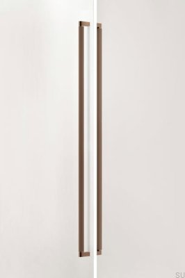 Poignée de meuble double face Brooklyn Big 1056 en aluminium brossé marron