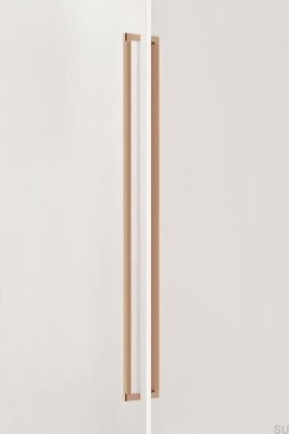 Poignée de meuble allongée double face Brooklyn Big 1056 en aluminium brossé doré Cava