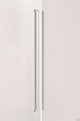 Poignée de meuble allongée double face en aluminium nickelé poli Brooklyn Big 1056