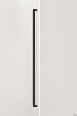 Poignée de meuble allongée simple face en aluminium Brooklyn Big 1056, noir brossé