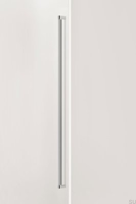 Poignée de meuble allongée simple face en aluminium nickelé poli Brooklyn Big 1056