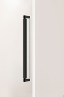 Poignée de meuble allongée simple face en aluminium Brooklyn Big 448, noir brossé