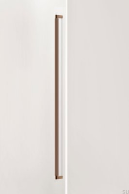Poignée de meuble allongée en aluminium brossé marron Brooklyn Big 1056