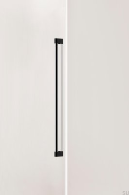 Poignée de meuble allongée Casey Big 736 en aluminium noir titane poli