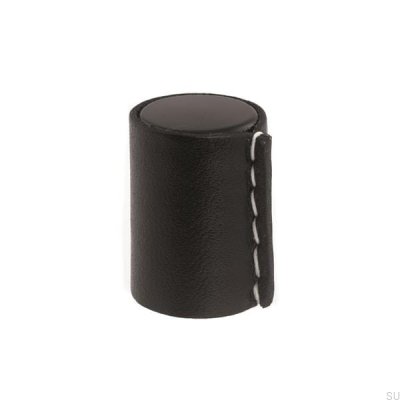 Bouton de meuble Läderknopp Métal noir et noir