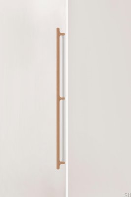 Poignée de meuble allongée Hinoki Big 832 en aluminium brossé doré Cava