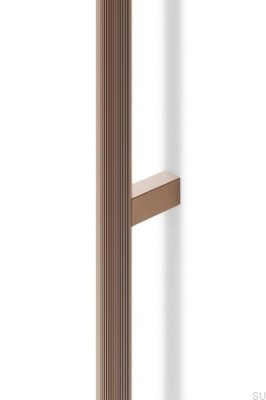 Poignée de meuble allongée en aluminium brossé marron Brooklyn 1056