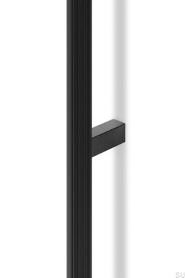 Poignée de meuble allongée Brooklyn 1056 en aluminium noir brossé
