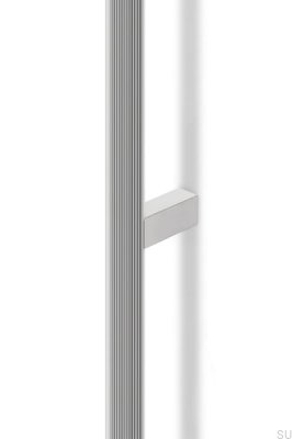 Poignée de meuble allongée Brooklyn 1056 en aluminium nickelé poli