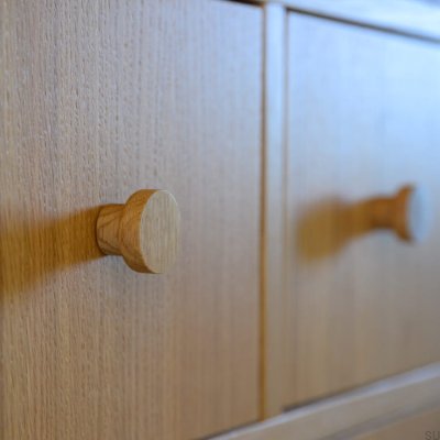 Bouton de meuble Basic 30 Bois de chêne Huile dure Incolore Semi-mat (Élevé)