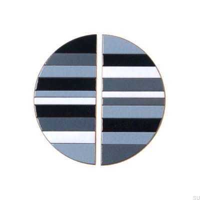 Poignée de meuble en cuivre émaillé gris 100 avec huile dure en chêne transparent semi-mat (gauche)